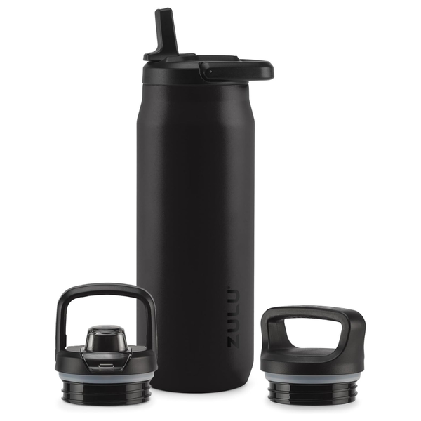 32-Oz ZULU Base Stainless Steel Water Bottle With 3 Lids