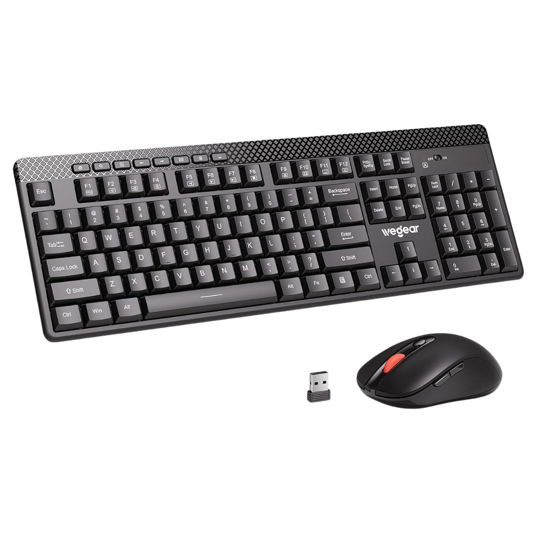 Wireless Keyboard And Mouse Combo With 8 Additional Shortcuts