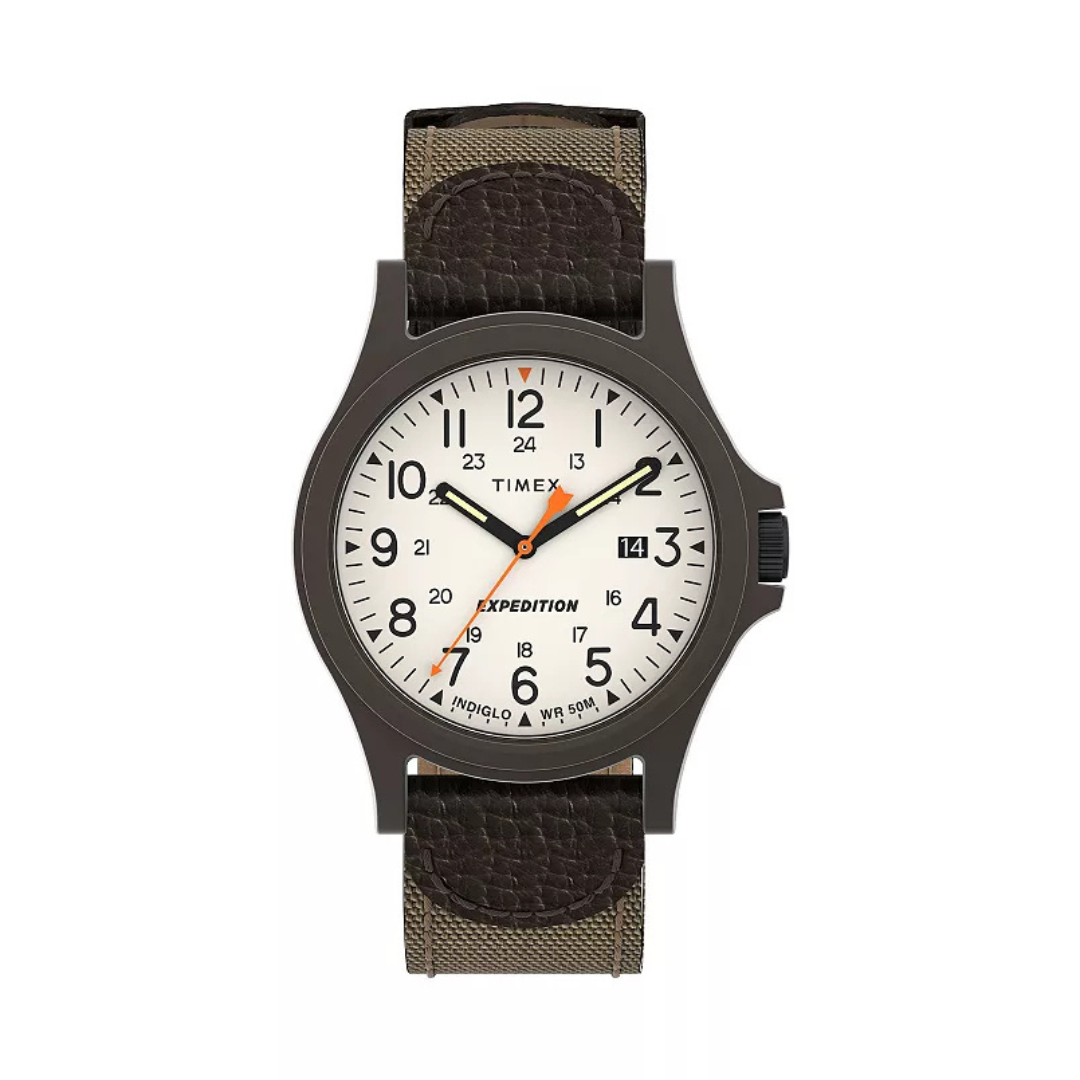 Timex Men's Expedition Scout Brown Leather Strap Quartz Watch