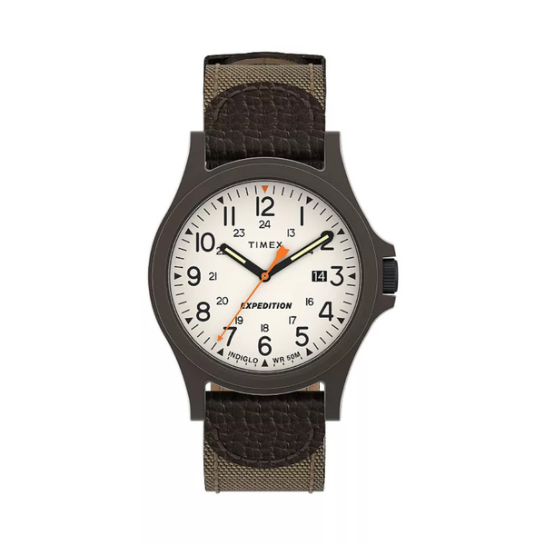 Timex Men's Expedition Scout Brown Leather Strap Quartz Watch