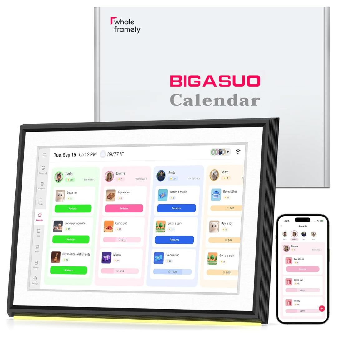 Bigasuo 10.1" Touch Display Smart Digital Calendar & Planner