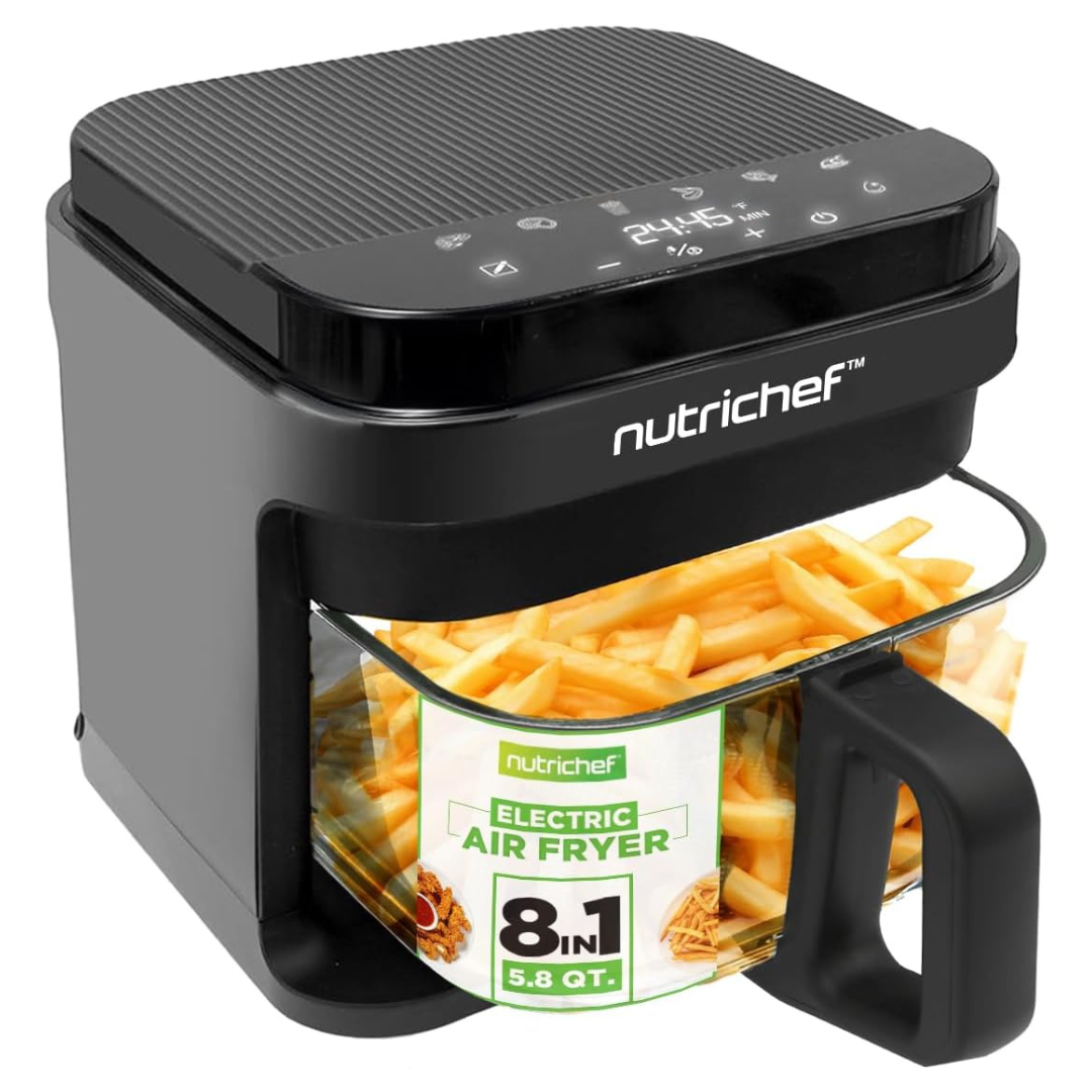 Nutrichef 5.8 Quart 8-1 Preset Cook Modes Air Fryer