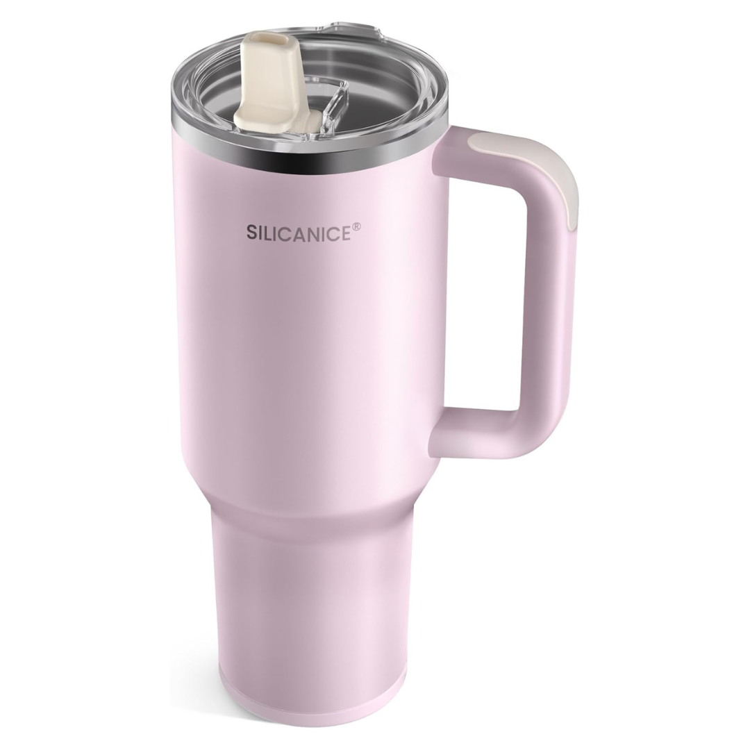 40oz Insulated Stainless Steel Water Bottle W/ Handle & Flip Straw