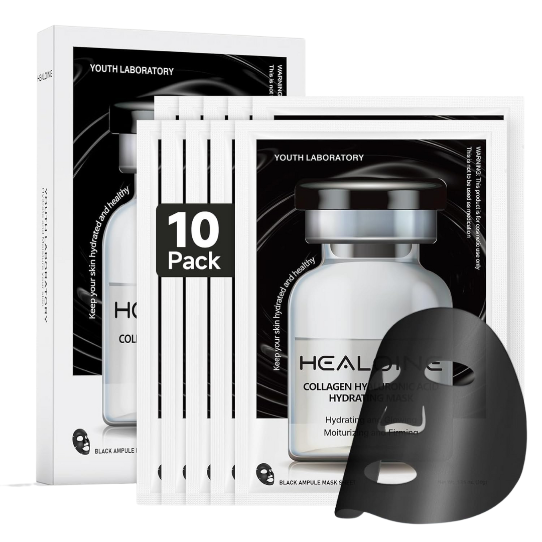 10-Pack Deep Collagen Face Mask With Hyaluronic Acid