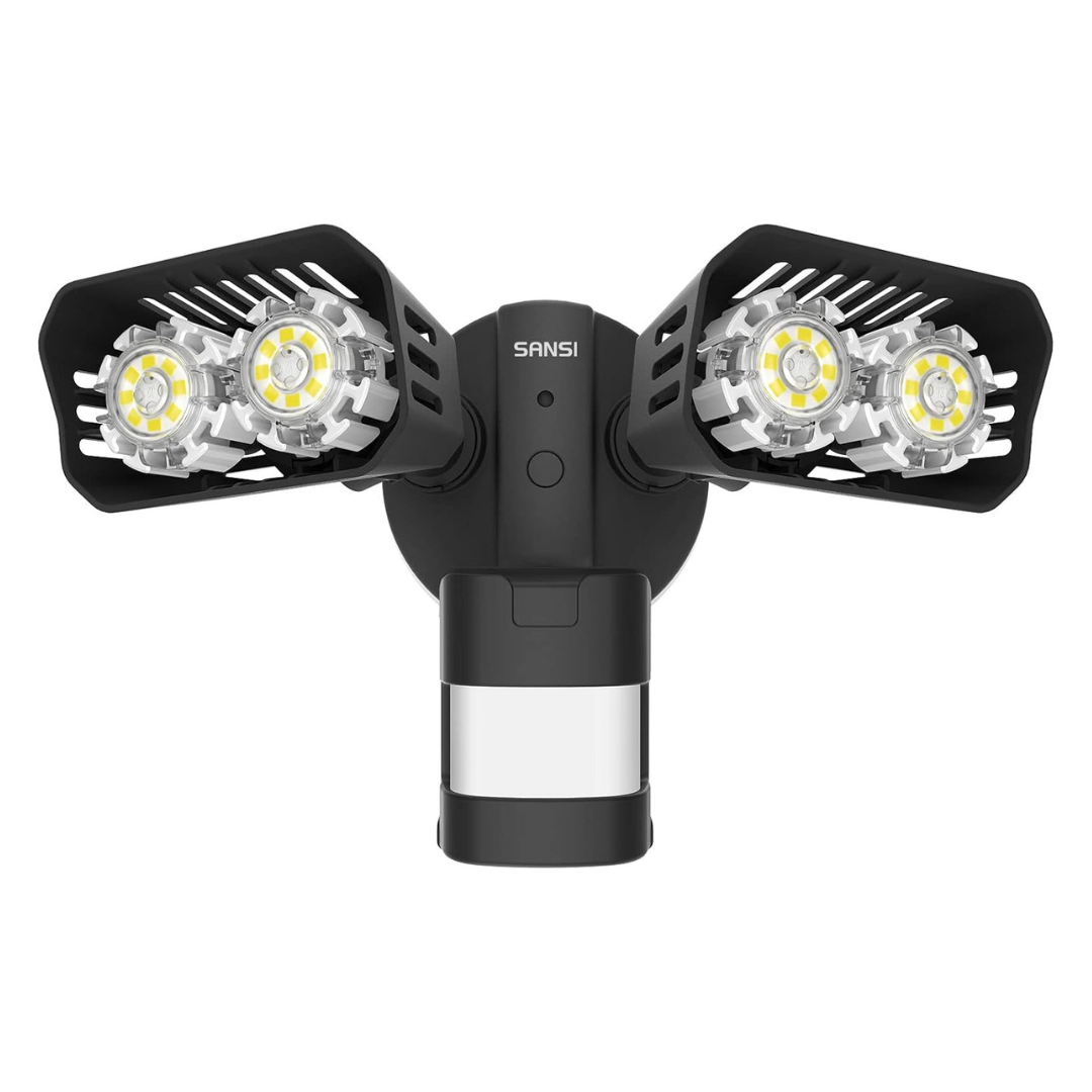Sansi 18-Watt White Motion Activated Outdoor Integrated LED Flood Light