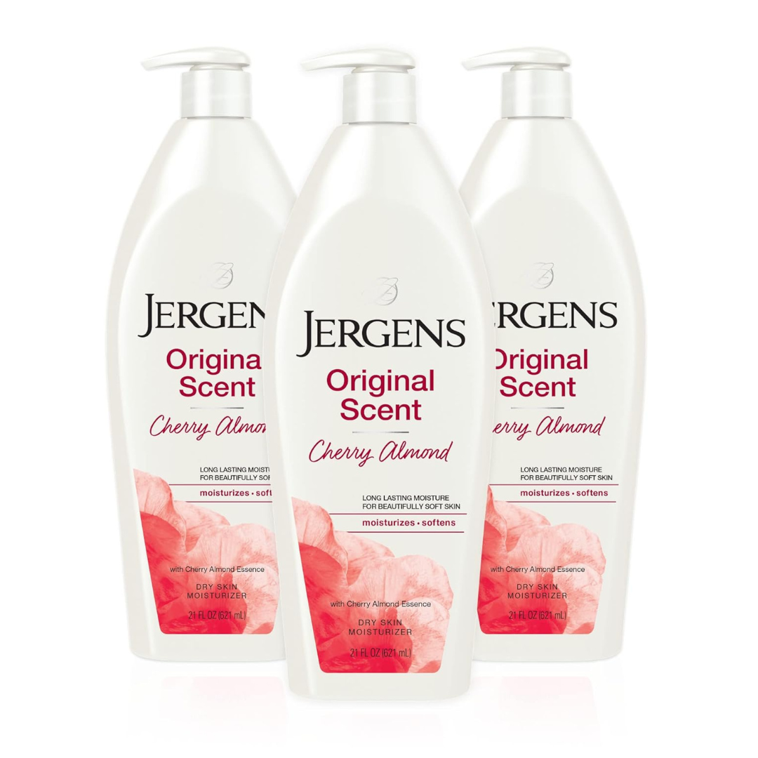 3-Pack 21oz Jergens Original Scent Dry Skin Body Lotion (Cherry Almond)