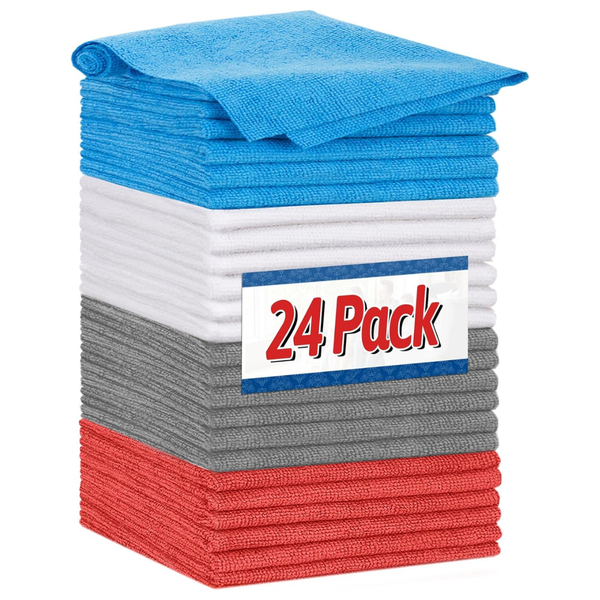 24-Pack Fixsmith 11.5" x 11.5" Microfiber Cleaning Towels
