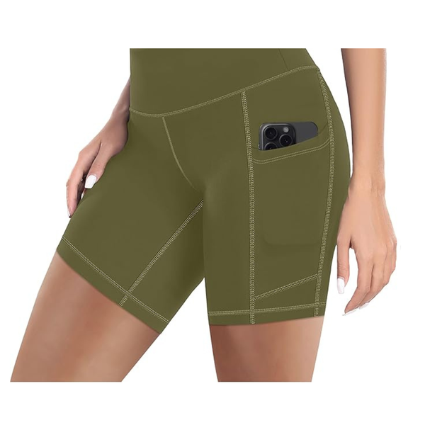 Women's High Waist Workout Biker Shorts with Pockets