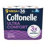 36-Pack (4 x 9pk) Cottonelle Toilet Paper Mega Rolls (Ultra Comfort)
