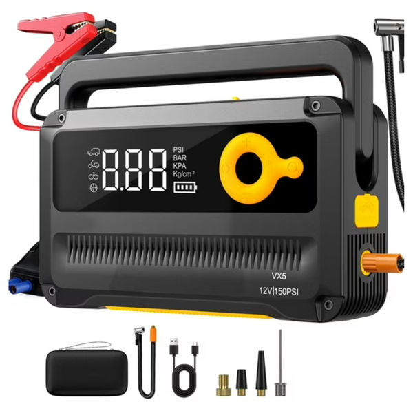 6000A Jump Starter With 150PSI Digital Tire Inflator