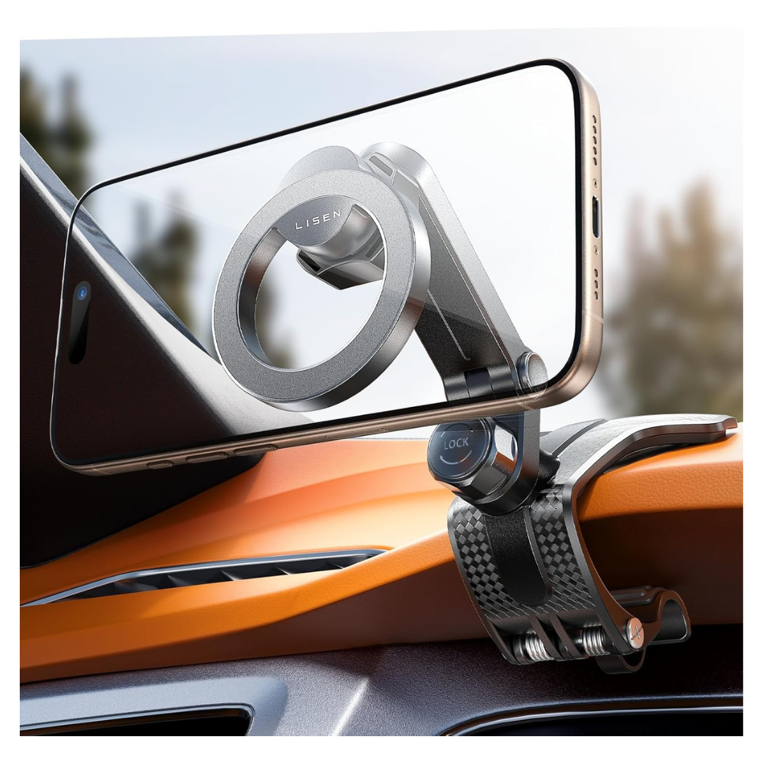 LISEN 360-Degree Rotation MagSafe Clip On Dashboard Phone Holder