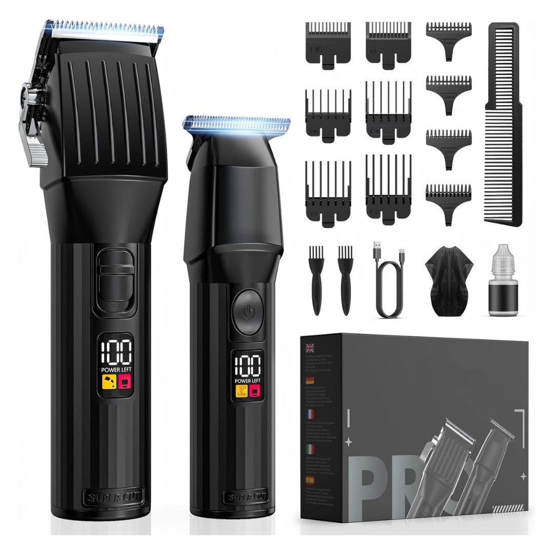 Solati Cordless Rechargeable Hair Clipper & Trimmer Set W/Accessories
