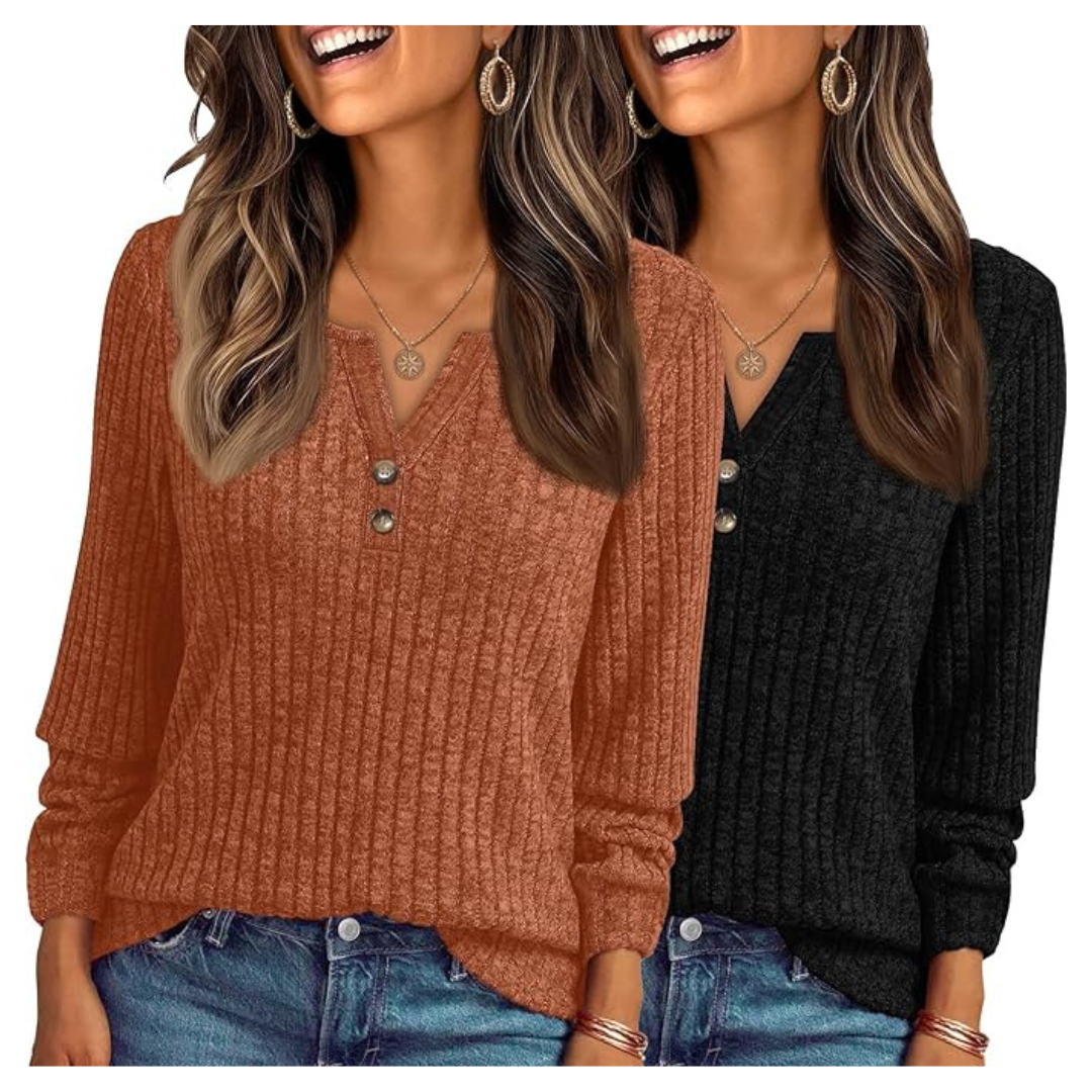2 Pack Lightweight Sweaters Fall Tunic Tops