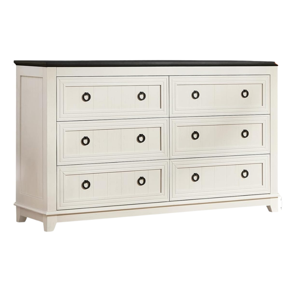 54" Joaxswe Farmhouse 6-Drawer Dresser White Chest Of Drawers