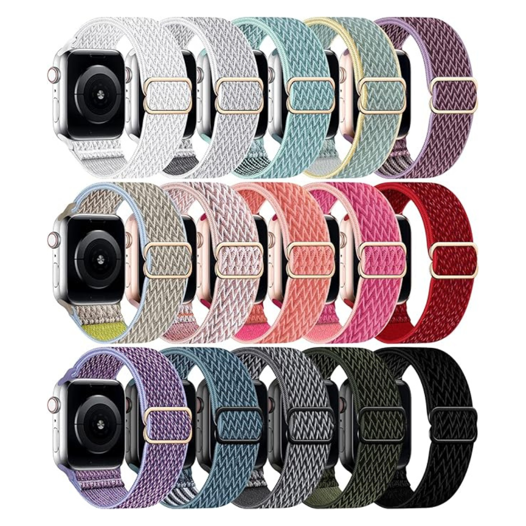 15 Pack Stretchy Nylon Band Compatible With Apple Watch