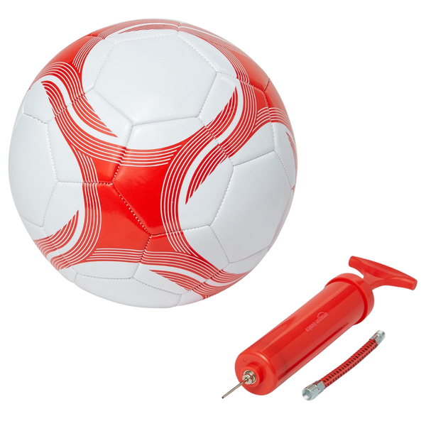 Amazon Basics Durable PVC Soccer Ball With Pump
