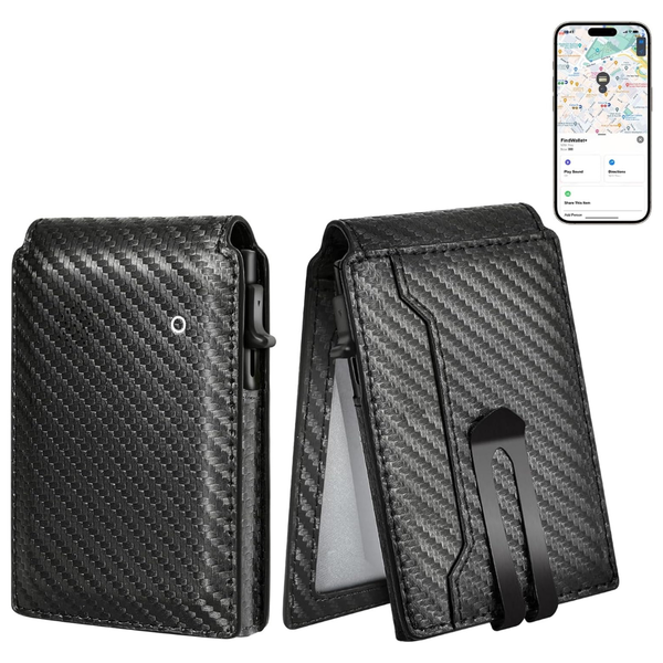 Men's RFID-Blocking Smart Leather Wallet W/ Tracker