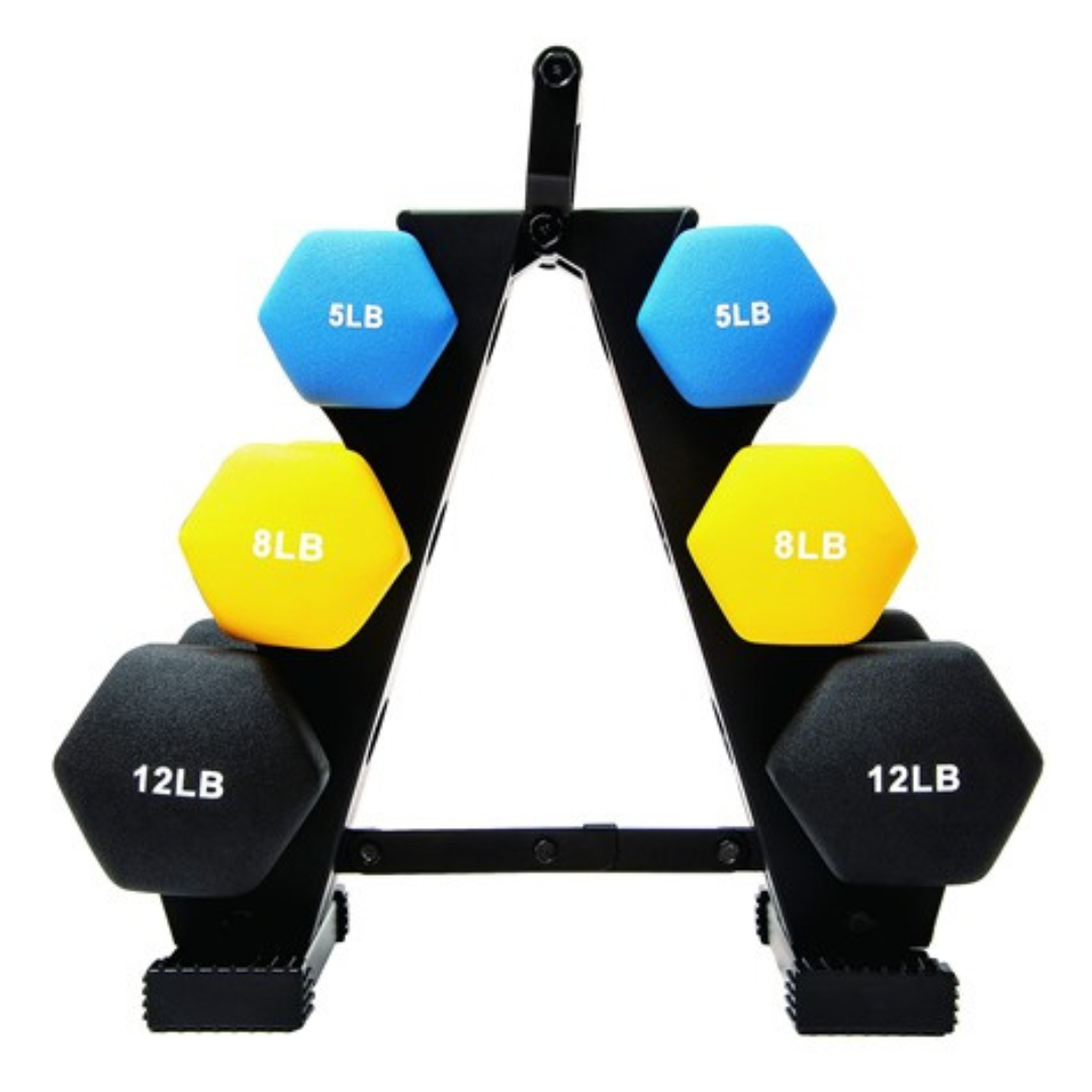 50-Pound 3-Pair BalanceFrom Colored Neoprene Coated Dumbbell Set