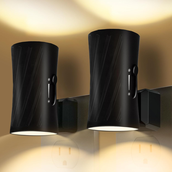 2-Pack LED Night Lights with Dusk to Dawn Sensor & Adjustable Brightness