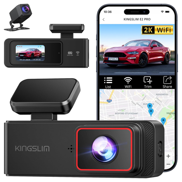 2K+1080P Mini WiFi Dual Front and Rear Dash Camera