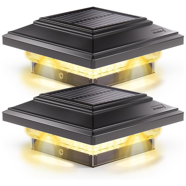 2-Pack SIEDiNLAR 50 Lumens 2 Modes 4x4 Solar Post Lights