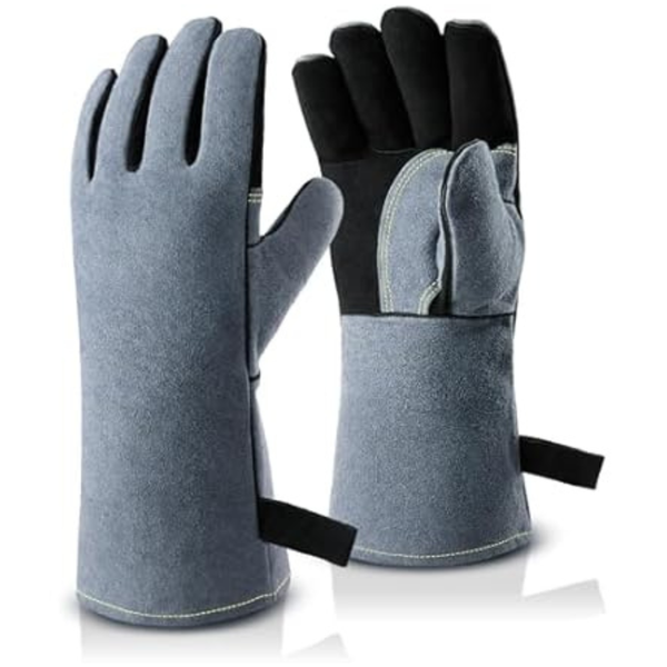 932deg.F Heat Resistant Mig/Stick Welding 14" Cowhide Leather Gloves