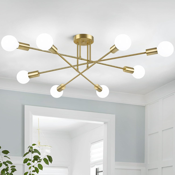 8-Light Industrial Modern Sputnik Chandelier
