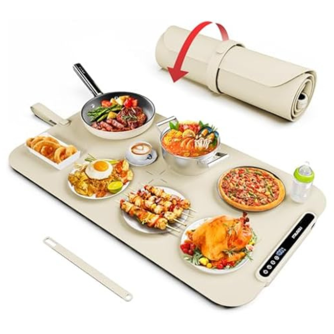 27.5" x 16" Electric Rollable Food Warming Tray w/ 7 Temp-Settings