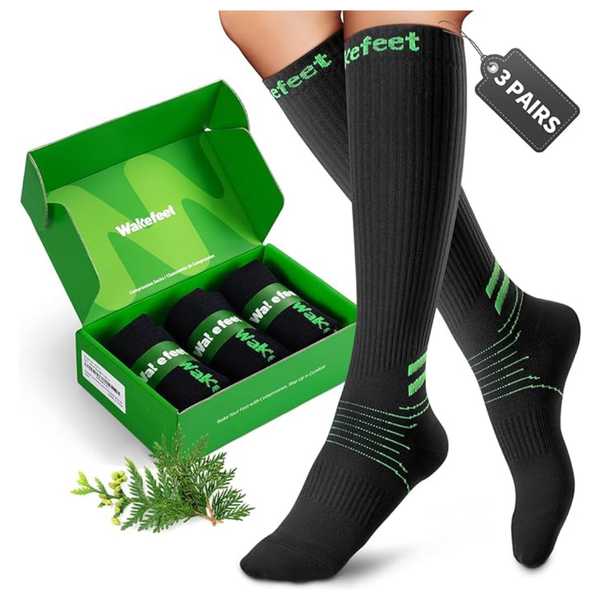 3-Pack Wakefeet Unisex Medical Compression Socks