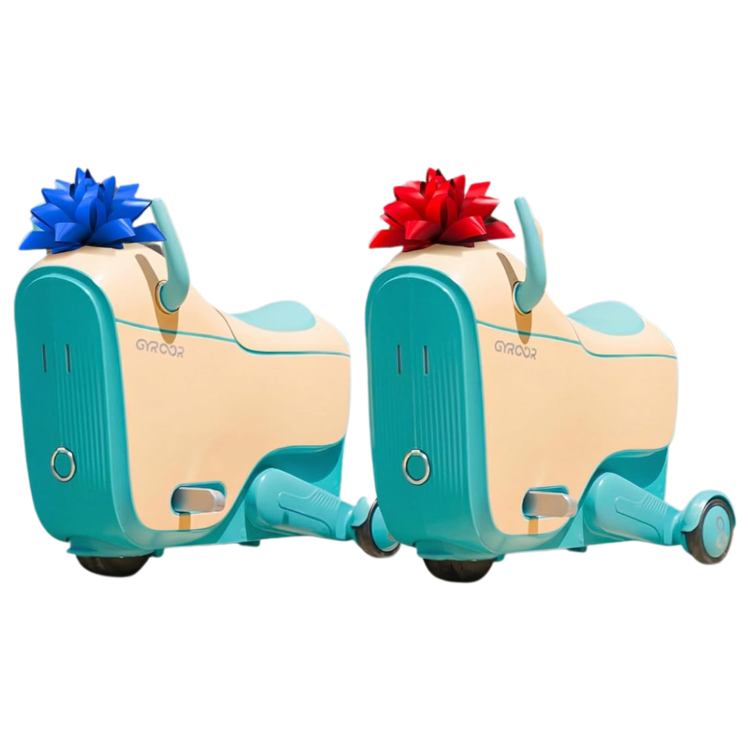 2-in-1 Airplane Travel Suitcase With Storage Kids Electric Ride On Car Toy