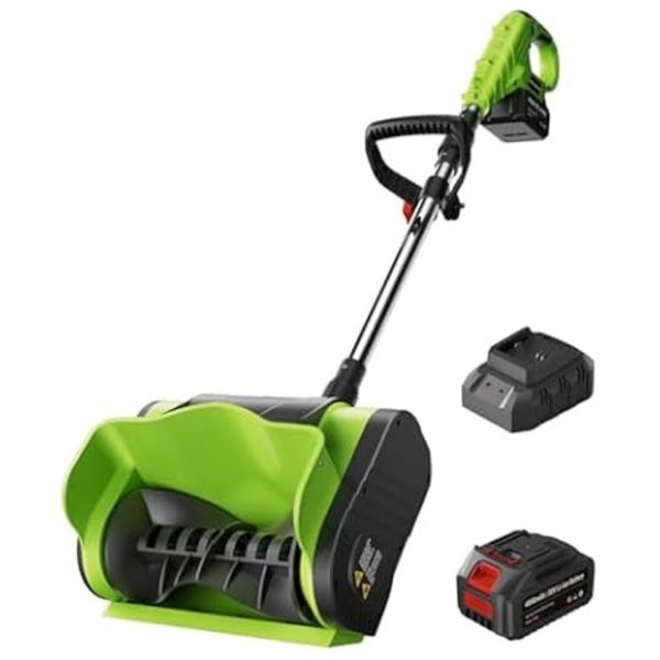 Electric Shovel 20V 12" 4-Ah Cordless Battery Snow Blower