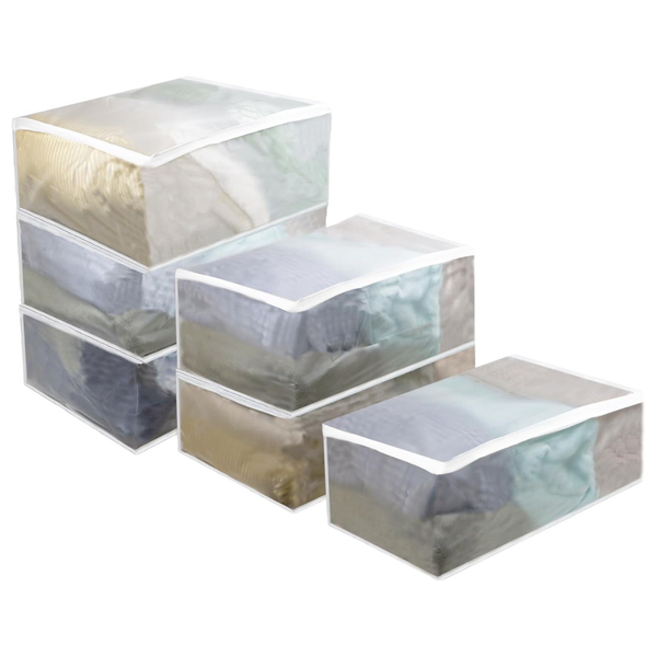 6-Pack Large Thick Clear Clothes Storage Bags