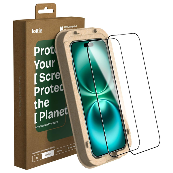 2-Pack iOttie Terra iPhone 16 Plus Tempered Glass Screen Protector