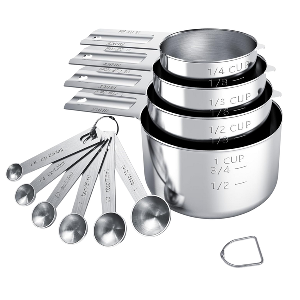 TILUCK Stainless Steel Measuring Cups & Spoons Set