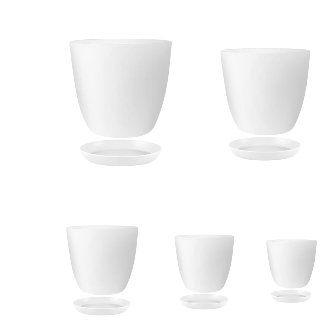 5-Pack Utopia Home Plastic Plant Pots With Drainage (7/6.6/6/5.3/4.8 Inch)