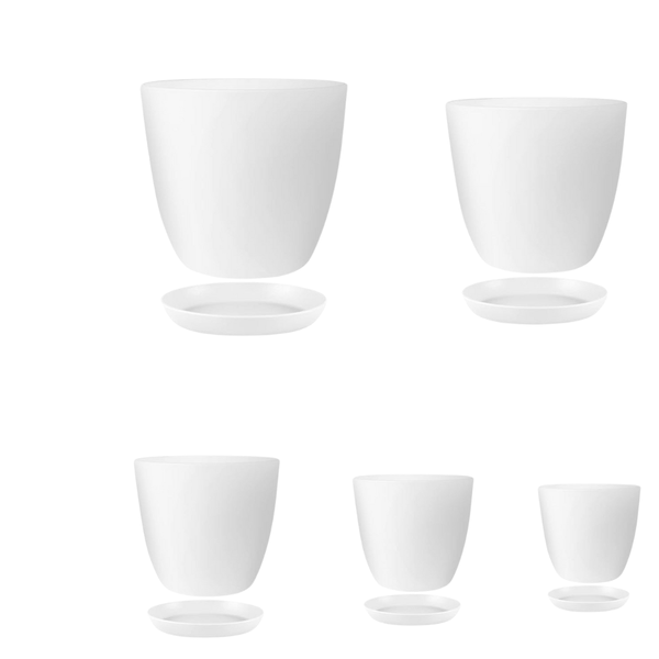 5-Pack Utopia Home Plastic Plant Pots With Drainage (7/6.6/6/5.3/4.8 Inch)