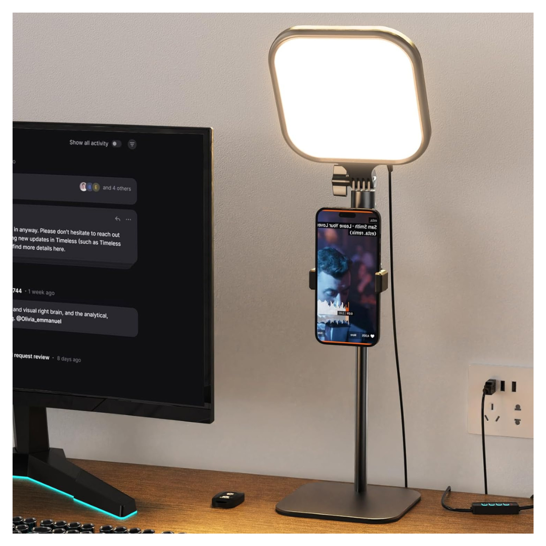 UBeesize Zoom Lighting Desk Light W/ Stand & Phone Holder