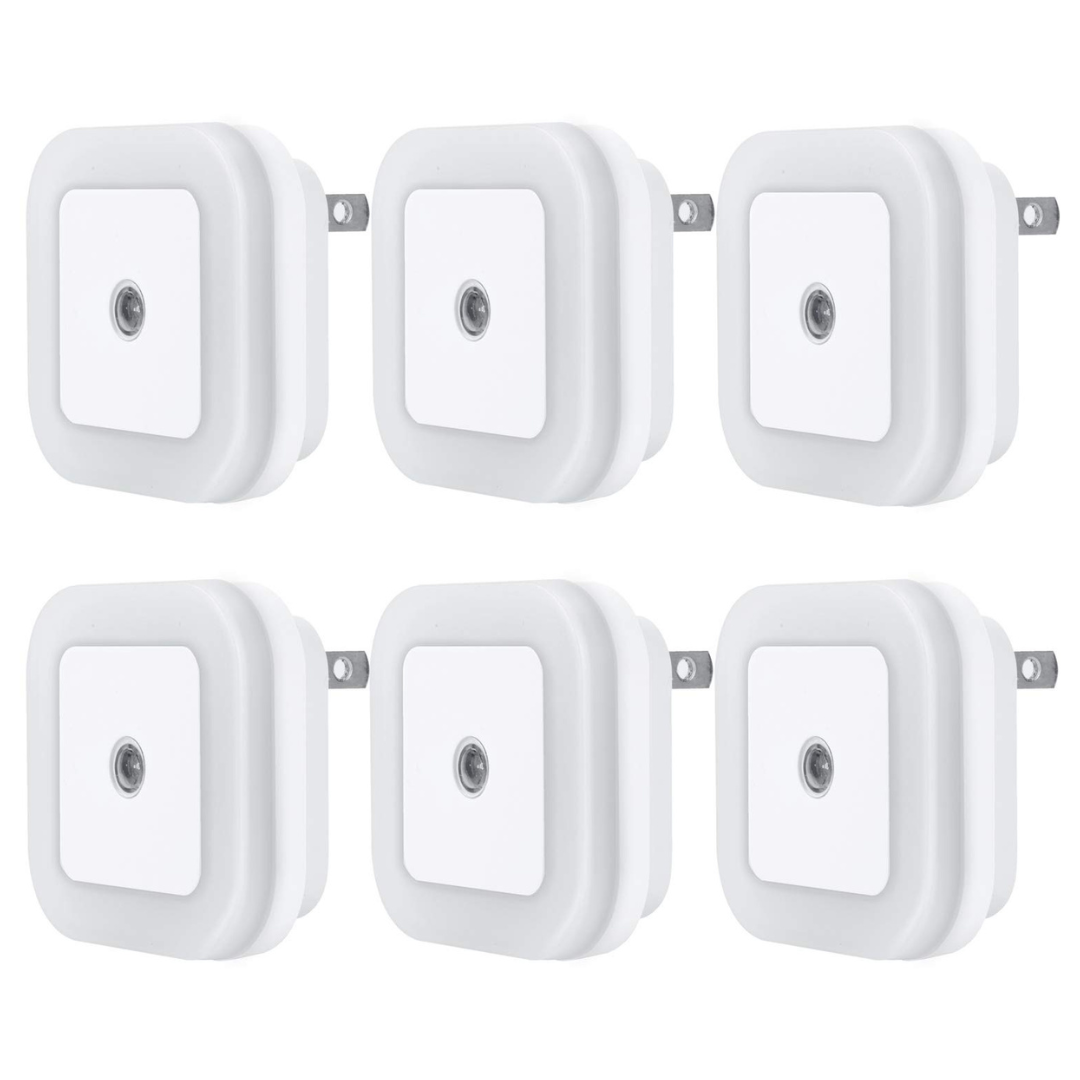 6-Pack Plug-in LED Night Light With Dusk To Dawn Sensor