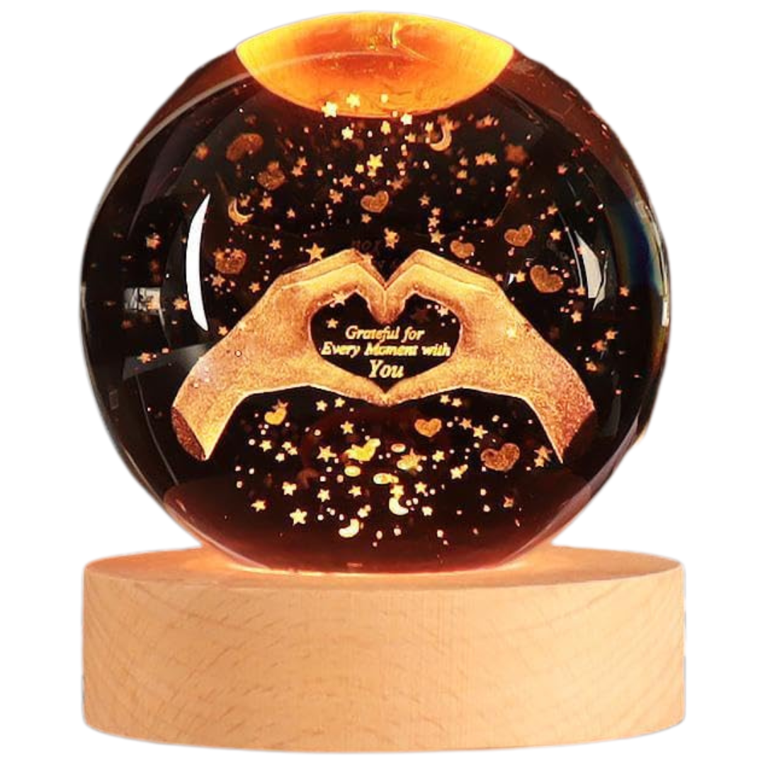 3.15" Shellvcase Crystal Heart Sign Color Ball Lamp