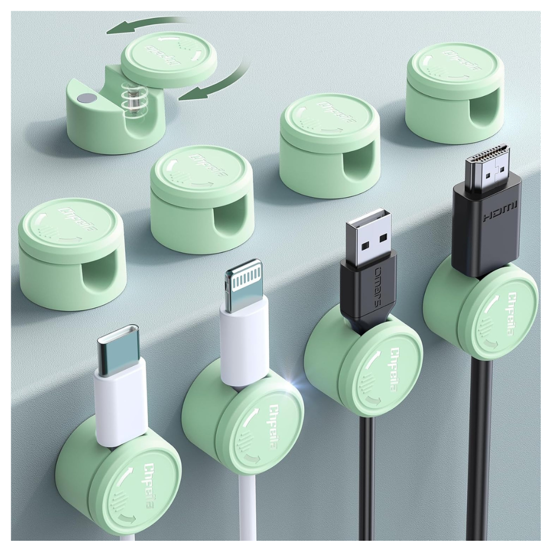 9-Pack Magnetic Cable Clips Twist-Lock Organizer (Various)