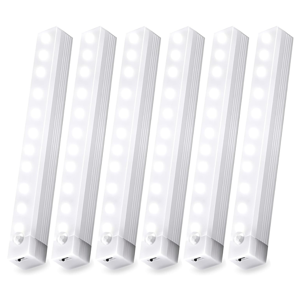 6-Pack 8" Motion Sensor LED Under Cabinet Light