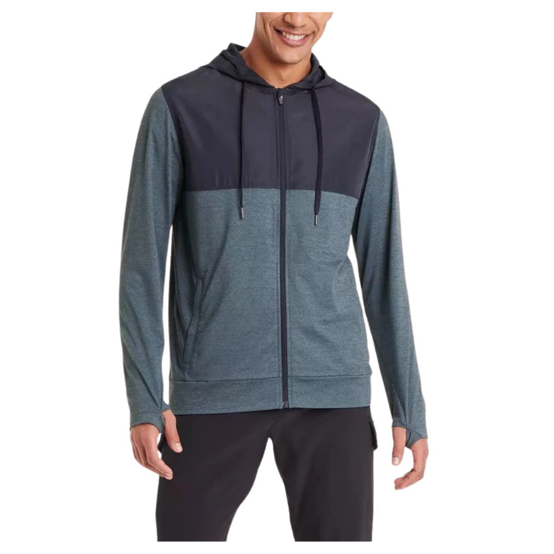 All In Motion Men's Soft Stretch Hooded Full Zip Top