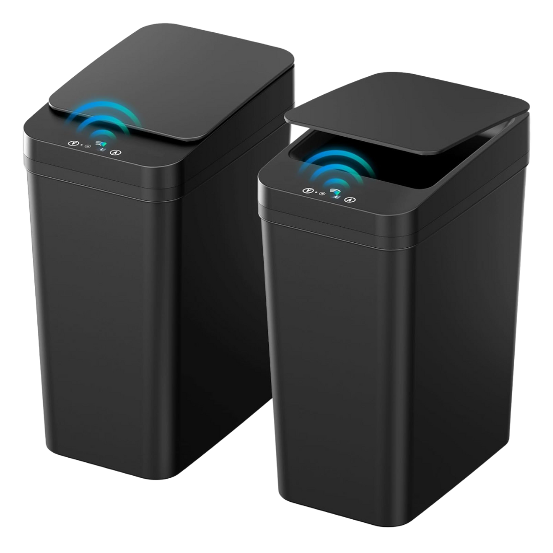 2-Pack 2.2-Gal Touchless Small Motion Sensor Smart Trash Can