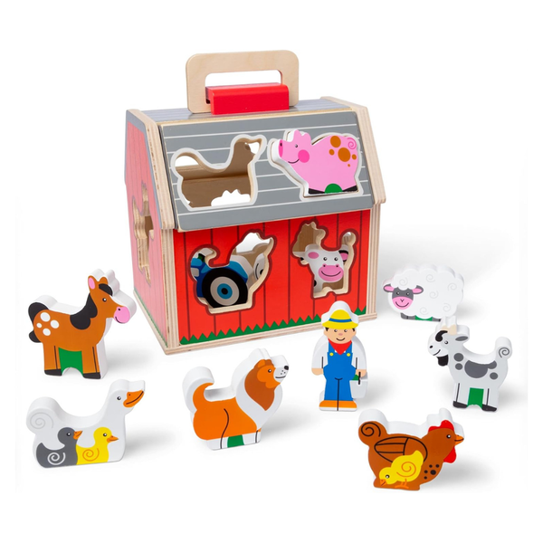 Melissa & Doug Wooden Take-Along Barn Toy