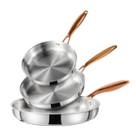 Carote 3-Piece Tri-Ply Stainless Steel Frying Pan Set (8"/10"/12")