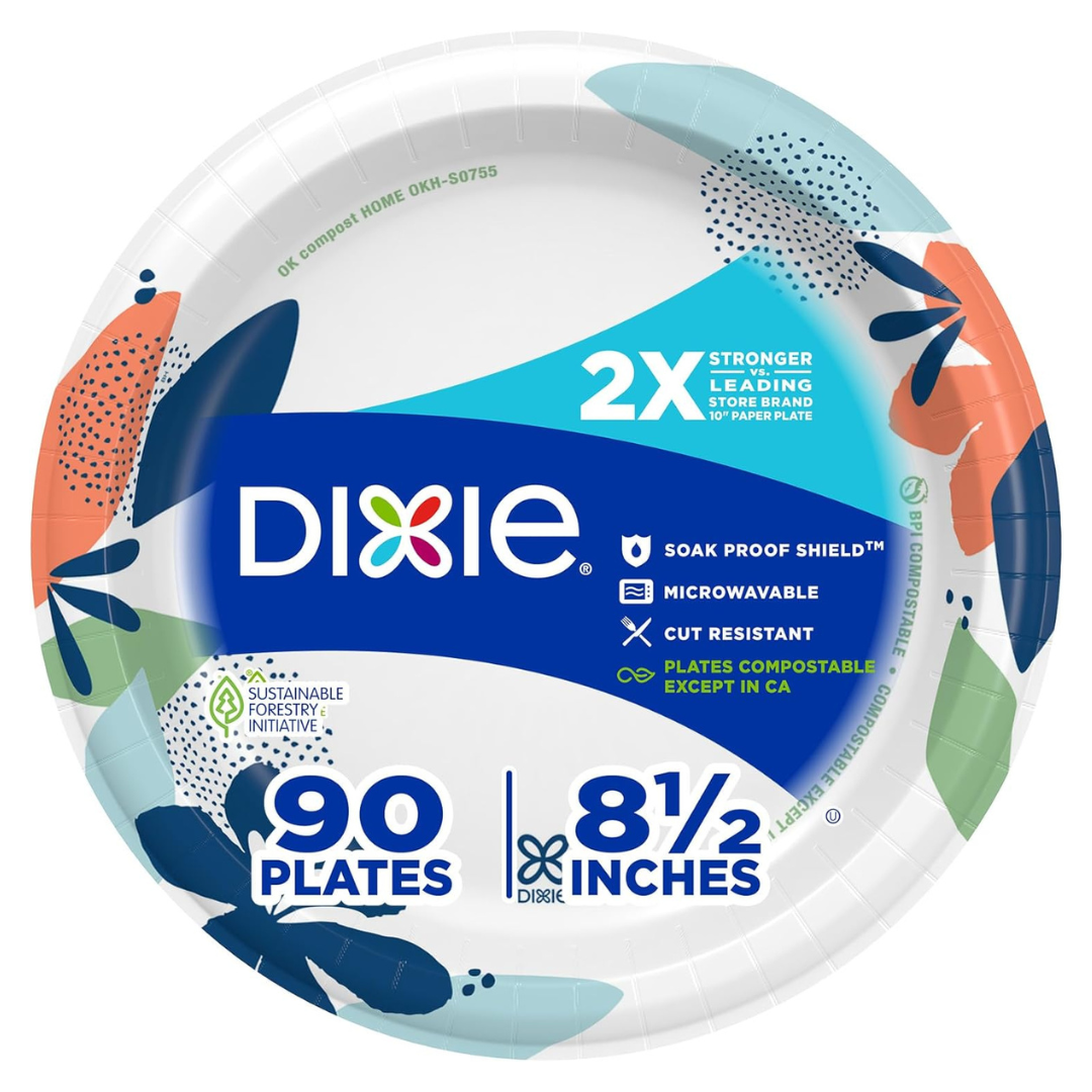 90-Count Dixie 8.5" Light Dinner Disposable Paper Plates