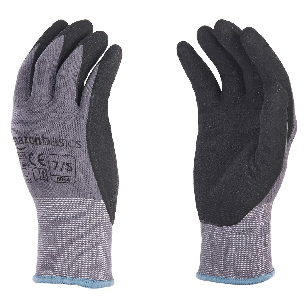 12-Pair Amazon Basics Micro-Foam Nitrile Coated Work Gloves