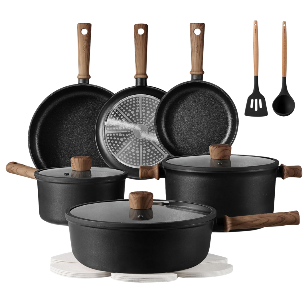 16-Piece Carote Nonstick Pots And Pans Set With Frying Pan