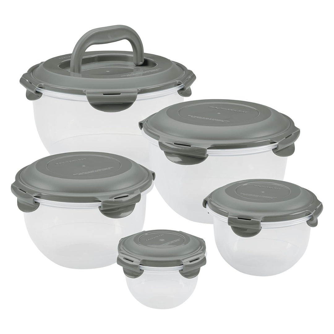 10-Piece Rachael Ray Leak-Proof Container Food Storage Bin Set