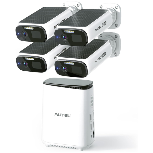 4-Pack Autel 2K Solar Security Cameras w/ Local Storage Hub